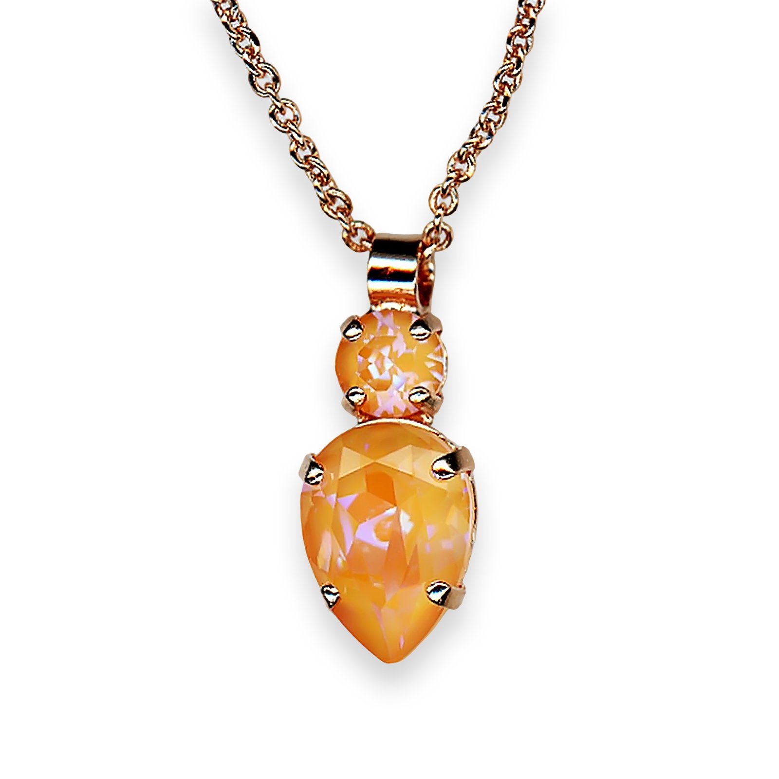 N-5030-60-140140-RG (1) Necklace Pendant by Mariana My Treasures Coll. Sassy Sun Kissed Peach Austrian Crystals - Image 1