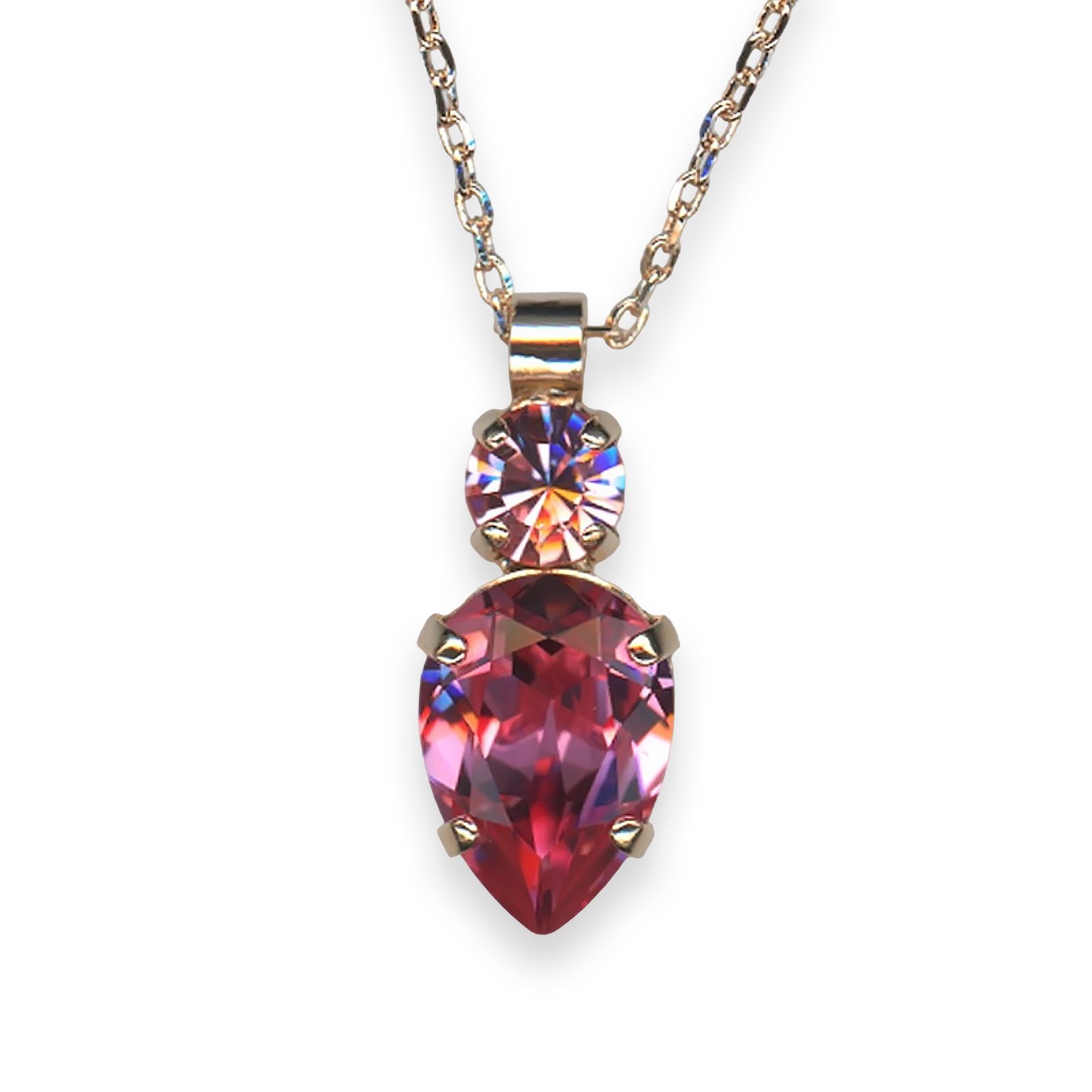 N-5030-60-5022-RG (1) Necklace Pendant by Mariana Woman Adorable Rose and Lt Rose Swarovski Crystals - Image 1