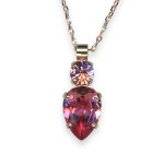 Necklace Pendant by Mariana Woman Adorable Rose and Lt Rose Swarovski Crystals - Image 3