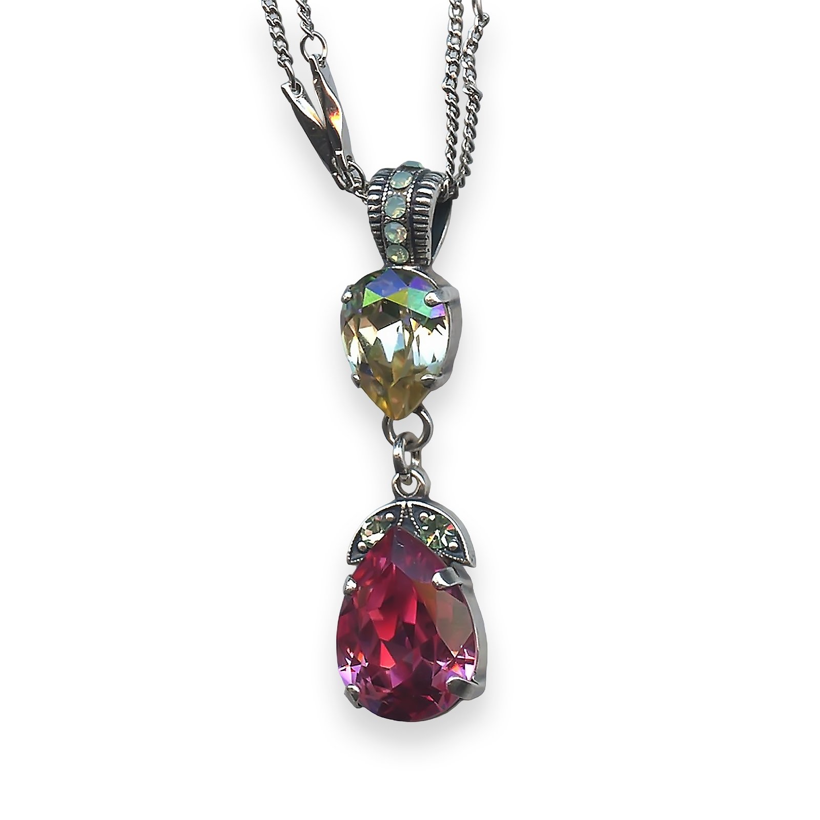 N-5032-4-1063-SP (1) Necklace Pendant By Mariana Woman Sophisticated Pink, Jonquil and Pacific Opal Swarovski Crystals - Image 1