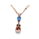 Necklace Pendant by Mariana Woman Gorgeous Topaz and Blue Swarovski Crystals