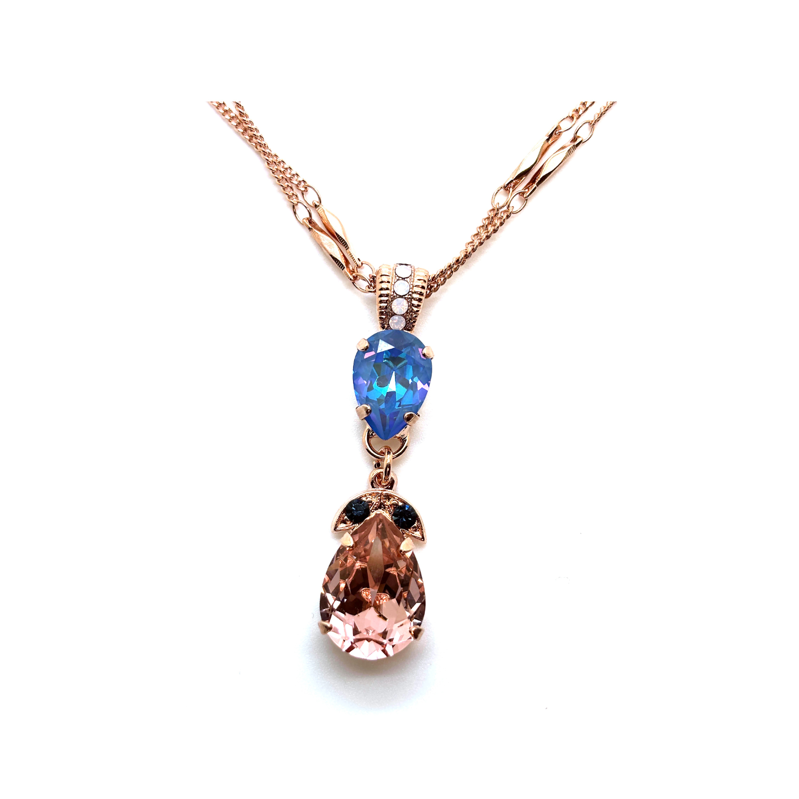 N-5032-4-1118-RG (2) Necklace Pendant by Mariana Woman Gorgeous Topaz and Blue Swarovski Crystals - Image 1