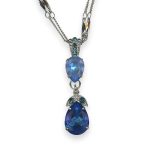 Necklace Pendant by Mariana Sleepytime Coll. Precious Sun Kissed Ocean, Sapphire & Indicolite Austrian Crystal - Image 3