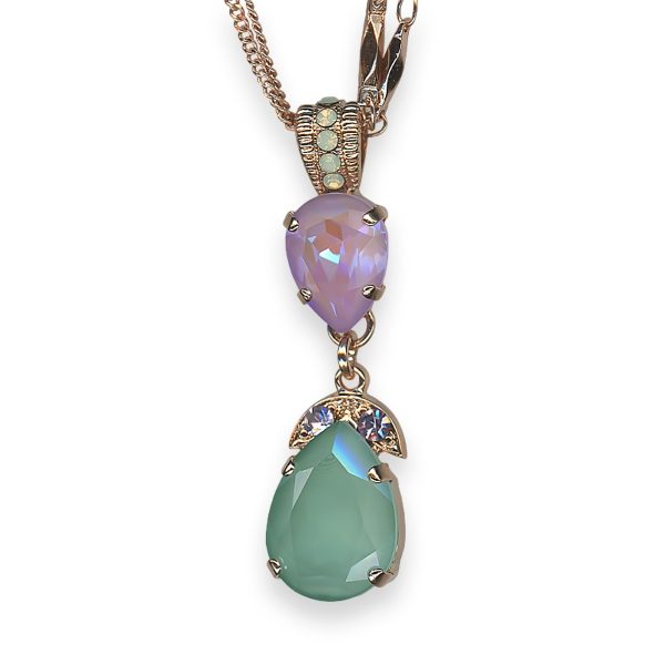 Necklace Pendant by Mariana Levander Coll. Timeless Violet, Lavender Delite, Matt Green, & Chrysolite Opal Austrian Crystal