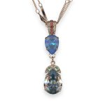 Necklace Pendant by Mariana Bird Of Paradise Coll. Stunning Silver Night,  Ocean Delite,  Rose Peach, & Chrysolite Austrian Crystal - Image 2