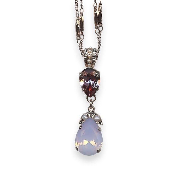 Necklace Pendant by Mariana Jamaica Coll. Beautiful Rose Opal, Lt Amethyst & Pearl Austrian Crystal