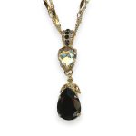 Necklace Pendant by Mariana My Treasures Coll. Elegant Jet Black & Golden Shadow Austrian Crystal - Image 2