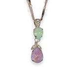 Necklace Pendant by Mariana My Treasures Coll. Lovely Chrysolite Opal & Sun Kissed Lavender Austrian Crystal - Image 3