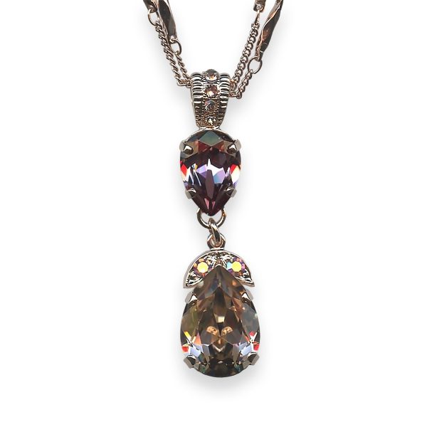 Necklace Pendant by Mariana Flamingo Coll. Sophisticated Lt Amethyst, Vintage Rose & AB Austrian Crystal