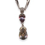 Necklace Pendant by Mariana Flamingo Coll. Sophisticated Lt Amethyst, Vintage Rose & AB Austrian Crystal - Image 2