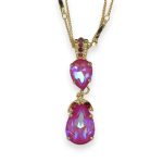 Necklace Pendant by Mariana My Treasures Coll. Shimmering Sun Kissed Blush & Ruby Austrian Crystal - Image 2