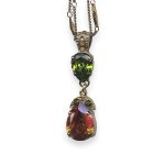 Necklace Pendant by Mariana Woman Timeless Olivine and Topaz Swarovski Crystals