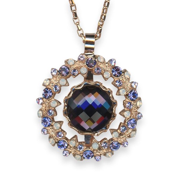 Necklace Pendant by Mariana Woman Beautiful Tanzanite and Violet Swarovski Crystals