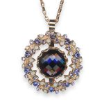 Necklace Pendant by Mariana Woman Beautiful Tanzanite and Violet Swarovski Crystals - Image 3