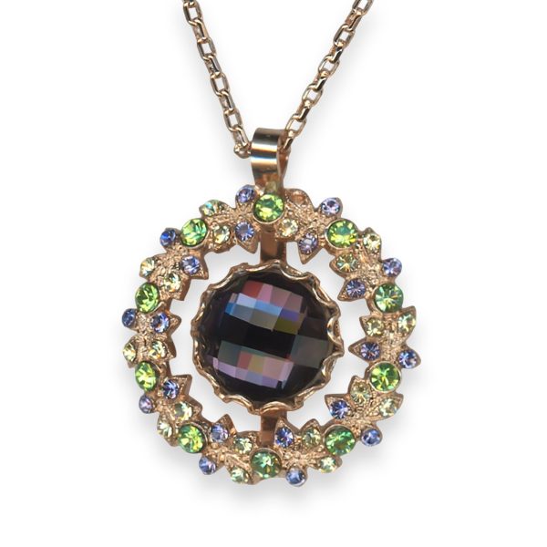Necklace Pendant by Mariana Eggnog Coll. Charming Lemon, Olivine, & Purple Austrian Crystals