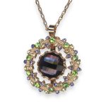 Necklace Pendant by Mariana Eggnog Coll. Charming Lemon, Olivine, & Purple Austrian Crystals - Image 2