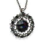 Necklace Pendant by Mariana Woman Elegant Jet Black and Clear Swarovski Crystals - Image 2
