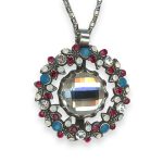Necklace Pendant by Mariana Woman Preppy Ruby and Blue Opal Swarovski Crystals