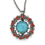 Necklace Pendant by Mariana Woman Turquoise and Aquamarine Swarovski Crystals - Image 2