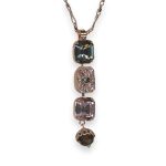 Necklace Pendant by Mariana Madagascar Coll. Lovely Lt Rose & Black Diamond Austrian Crystals - Image 2