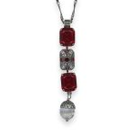 Necklace Pendant by Mariana My Treasures Coll. Stunning Siam & Clear Austrian Crystals
