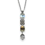 Necklace Pendant by Mariana Champagne and Caviar Coll. Fab Clear, Champagne, & Sand Opal Austrian Crystals - Image 2