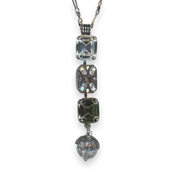 Necklace Pendant By Mariana Glamorous Moonlight and Clear Swarovski Crystals