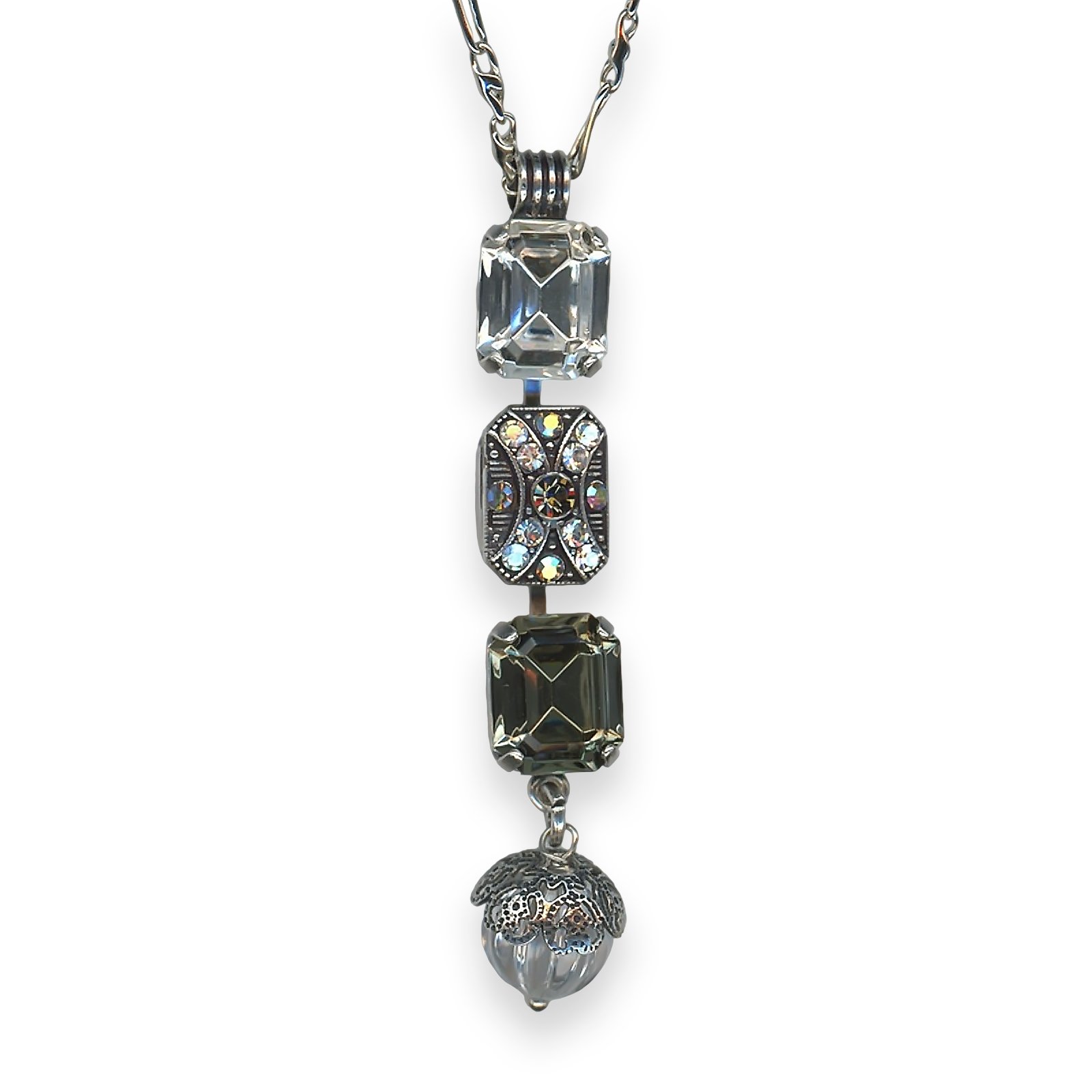 N-5040-9-512-SP (1) Necklace Pendant By Mariana Glamorous Moonlight and Clear Swarovski Crystals - Image 1