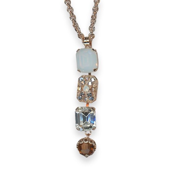 Necklace Pendant by Mariana My Treasures Coll. Glitzy AB, White Opal, Clear, & Amber Austrian Crystals