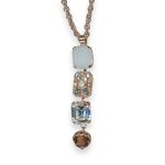 Necklace Pendant by Mariana My Treasures Coll. Glitzy AB, White Opal, Clear, & Amber Austrian Crystals - Image 2