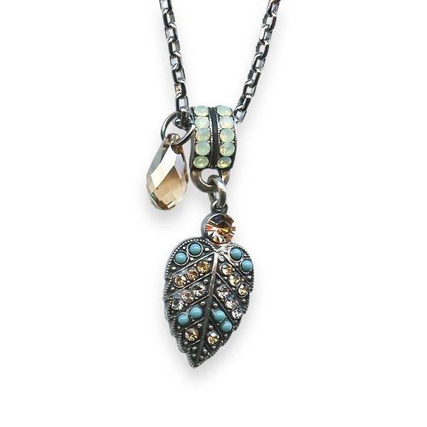 Necklace Pendant by Mariana Summer Palace Coll. Lovely Chrysolite Opal, Turq & Lt Peach Austrian Crystal