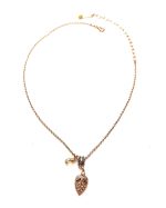 Necklace Pendant By Mariana Woman Precious Peach, Azore and Pearl Swarovski Crystals - Image 3
