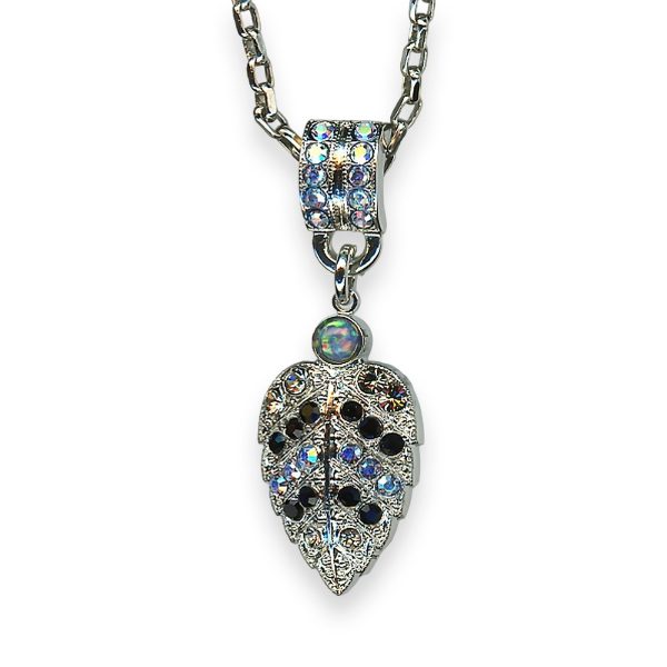 Necklace Pendant by Mariana My Treasures Coll. Gorgeous Moon Yellow SO Mineral, Vitral Lt, Jet, & Black Diamond Austrian Crystal