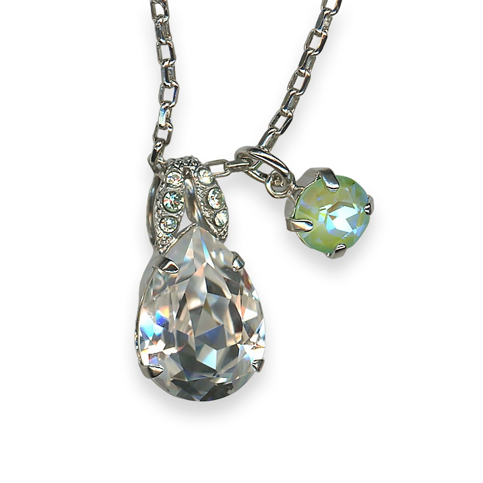 N-5044-40-001147-SP (1) Necklace Pendant by Mariana My Treasures Coll. Glitzy Clear & Peridot Delite Austrian Crystal - Image 1