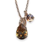Necklace Pendant by Mariana Meadow Brown Coll. Glamorous Golden Shadow & Lt Peach Austrian Crystal - Image 2