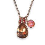 Necklace Pendant by Mariana Woman Stunning Smoked Topaz and Mandarin Swarovski Crystals - Image 2