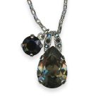 Necklace Pendant by Mariana Woman Glamorous Jet and Silver Night Swarovski Crystals