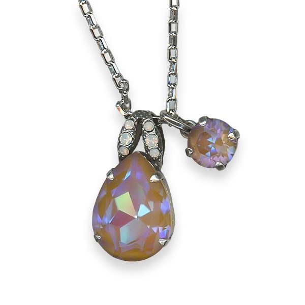 Necklace Pendant by Mariana Butter Pecan A La Mode Coll. Glitzy Sun-kissed Horizon & White Opal Austrian Crystal