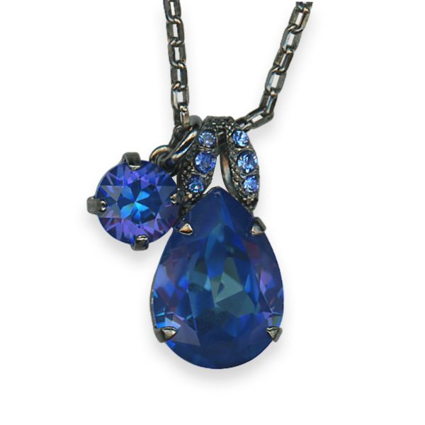 Necklace Pendant By Mariana Woman Classic Sapphire and Capri Swarovski Crystals