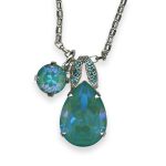 Necklace Pendant by Mariana My Treasures Coll. Adorable Indicolite & Sun Kissed Laguna Austrian Crystal