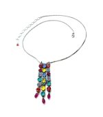 Necklace Pendant By Mariana Woman Fashionable Red and Ocean Blue Swarovski Crystals - Image 2