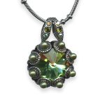 Necklace Pendant by Mariana Oasis Coll. Adorable Peridot, Olivine, & AB Austrian Crystals
