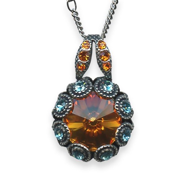 Necklace Pendant by Mariana Serengeti Coll. Charming Sun & Lt Turq Austrian Crystals