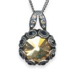 Necklace Pendant by Mariana Adeline Coll. Gorgeous Golden Shadow & Jet Black Austrian Crystals - Image 2