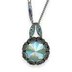 Necklace Pendant by Mariana Cannoli Coll. Glitzy Mint Green & Indicolite Austrian Crystals - Image 3