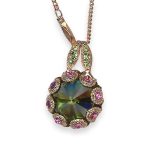 Necklace Pendant By Mariana Woman Charming Olivine and Rose Swarovski Crystals - Image 2