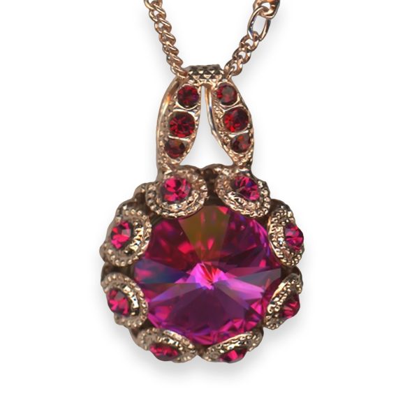 Necklace Pendant by Mariana Firefly Natures Coll. Classy Red & Fuchsia Austrian Crystals