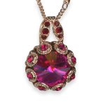 Necklace Pendant by Mariana Firefly Natures Coll. Classy Red & Fuchsia Austrian Crystals - Image 3