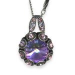 Necklace Pendant by Mariana My Treasures Coll. Alluring Vitral Med & Lt Rose Austrian Crystals - Image 2