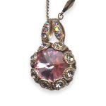Necklace Pendant by Mariana Woman Lovely Lt Rose and AB Swarovski Crystals - Image 3